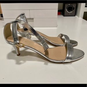 Silver J. Crew strappy sandals